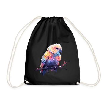 Cute parrot - Drawstring Bag - black - Front
