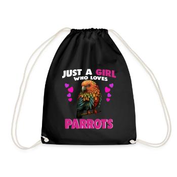 Just a Girl who Loves Parrots - Turnbeutel - Schwarz - Vorne