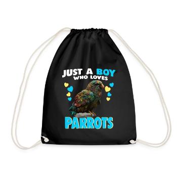 Just a Boy who Loves Parrots - Turnbeutel - Schwarz - Vorne