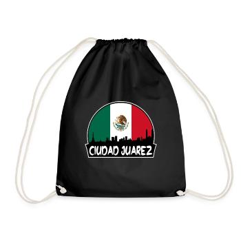Ciudad Juarez Mexique Drapeau Horizon Silhouette Trave - Sac de sport léger - noir - Devant