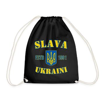 SLAVA UKRAINI - Drawstring Bag - black - Front