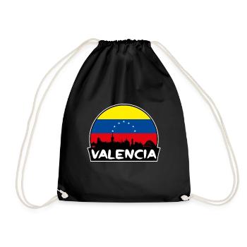 Valencia Venezuela Flag Skyline Silhouette Travel - Drawstring Bag - black - Front