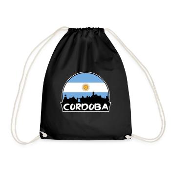 Cordoba Argentine Flag Skyline Silhouette Voyage - Sac de sport léger - noir - Devant
