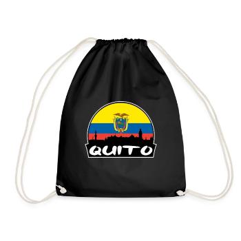 Quito Equateur Drapeau Skyline Silhouette Voyage - Sac de sport léger - noir - Devant