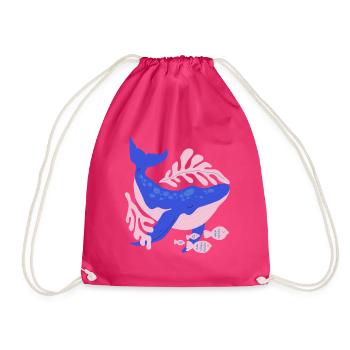 Rorqual rose et bleu - Sac de sport léger - fuchsia - Devant