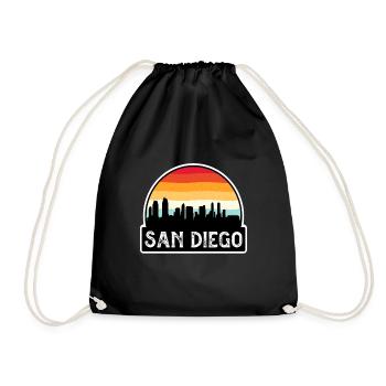 San Diego, Californie, États-Unis, Drapeau, Skyline, Souve de voyage - Sac de sport léger - noir - Devant