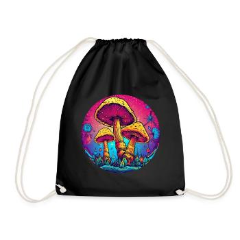 SHROOM - Drawstring Bag - black - Front
