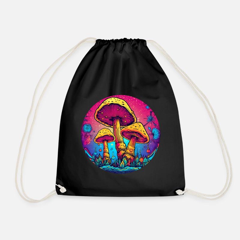 SHROOM - Drawstring Bag - black