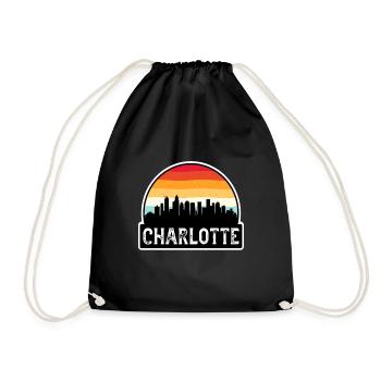 Charlotte, North Carolina, Vereinigte Staaten von Amerika, Flagge, Skyline, Reisen, S - Turnbeutel - Schwarz - Vorne