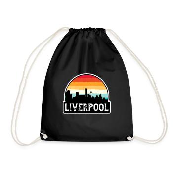 Liverpool Angleterre Flag Skyline Souvenir de voyage - Sac de sport léger - noir - Devant