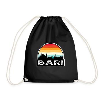 Bari Italie Flag Skyline Souvenir de voyage - Sac de sport léger - noir - Devant