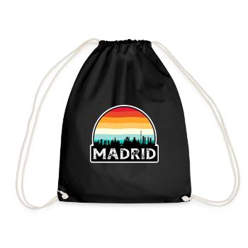 Madrid Espagne Flag Skyline Souvenir de voyage - Sac de sport léger - noir - Devant