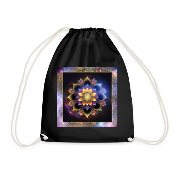 Mandala Lotusblume - Turnbeutel - Schwarz - Vorne