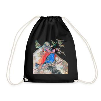 LOVE NATURE - Drawstring Bag - black - Front