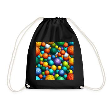 Rainbow Mosaic Spheres - Drawstring Bag - black - Front