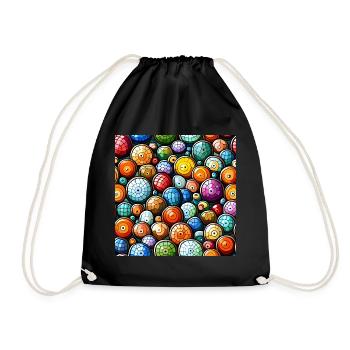 Murakami Mosaic Pattern - Drawstring Bag - black - Front