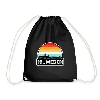 Nijmegen Niederlande Flagge Skyline Reisesouvenir - Turnbeutel - Schwarz - Vorne