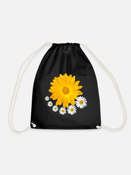 orange blühende Ringelblume Margerite Blume floral - Turnbeutel - Schwarz