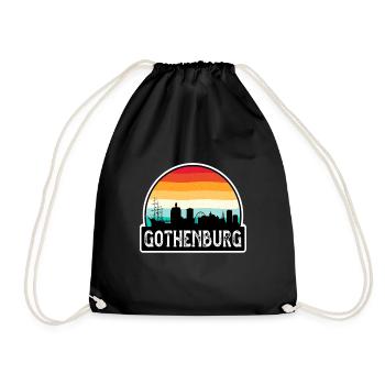 Göteborg Suède Flag Skyline Souvenir de voyage - Sac de sport léger - noir - Devant