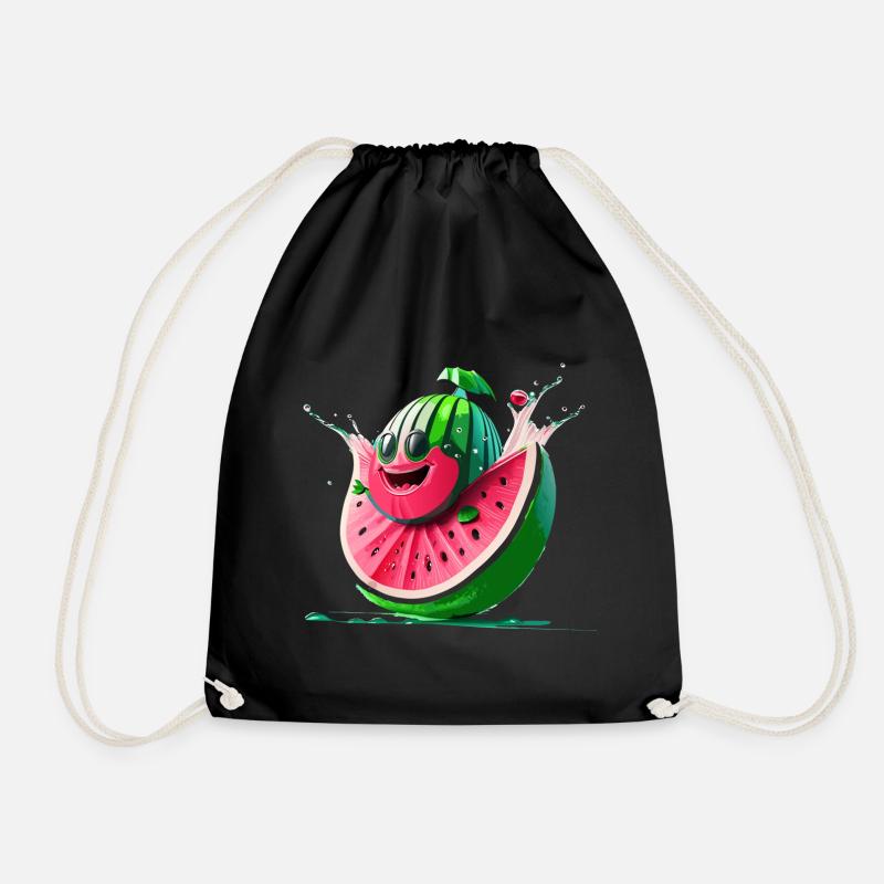 funny water melon - Turnbeutel - Schwarz