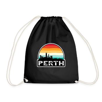 Perth Australien Flagge Skyline Reise-Souvenir - Turnbeutel - Schwarz - Vorne
