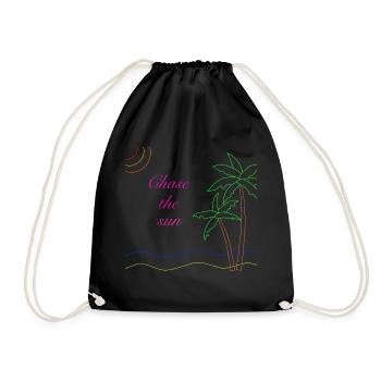 Chase the sun - Drawstring Bag - black - Front