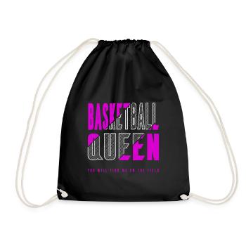 Basketball Königin - Turnbeutel - Schwarz - Vorne