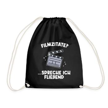 Movies Filme Filmabend Fernsehabend Kino Statement - Turnbeutel - Schwarz - Vorne