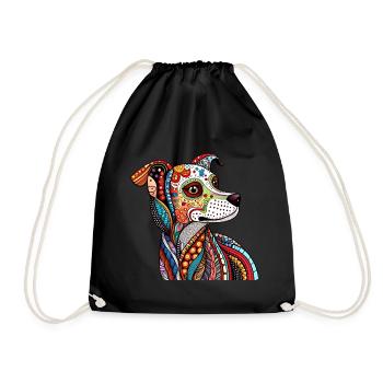 Zentangle Chien - Sac de sport léger - noir - Devant