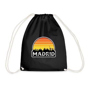 Madrid Espagne Flag Skyline Souvenir de voyage - Sac de sport léger - noir - Devant