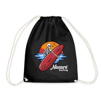 Nazare Surfing Portugal - Drawstring Bag - black - Front