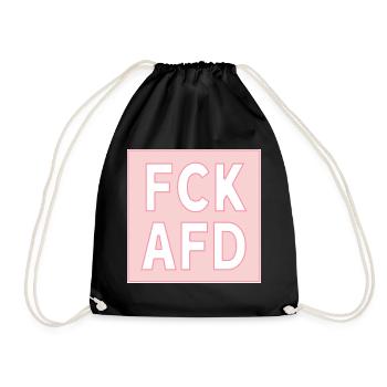 FCK AFD rosa - Turnbeutel - Schwarz - Vorne