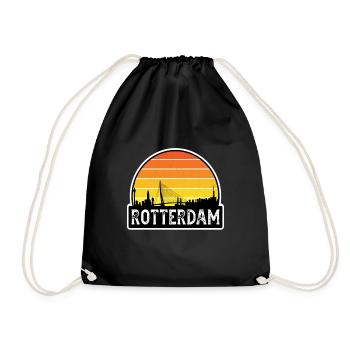 Rotterdam Pays-Bas Flag Skyline Souvenir de voyage - Sac de sport léger - noir - Devant