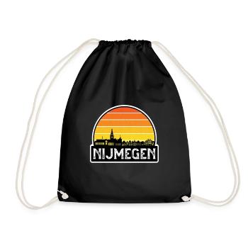 Nijmegen Niederlande Flagge Skyline Reisesouvenir - Turnbeutel - Schwarz - Vorne
