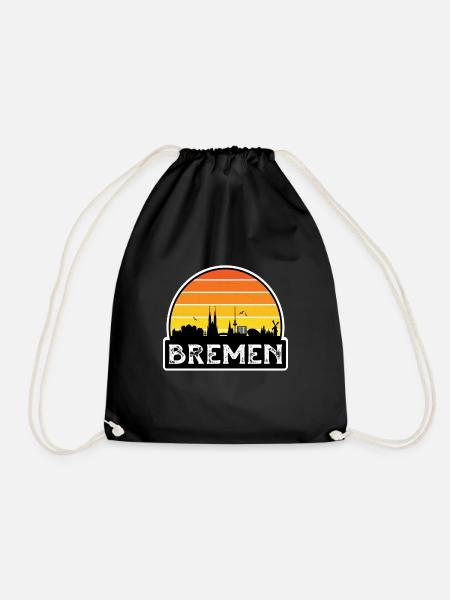 Bremen Deutschland Flagge Skyline Reisesouvenir - Turnbeutel - Schwarz