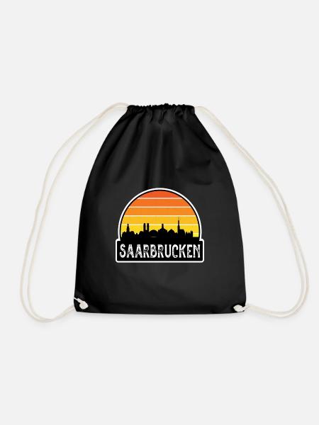 Saarbrücken Deutschland Flagge Skyline Reisesouvenir - Turnbeutel - Schwarz