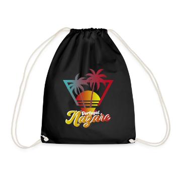 Nazare Surfing Paradise Portugal - Drawstring Bag - black - Front