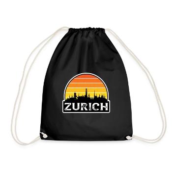 Zurich Suisse Flag Skyline Souvenir de voyage - Sac de sport léger - noir - Devant