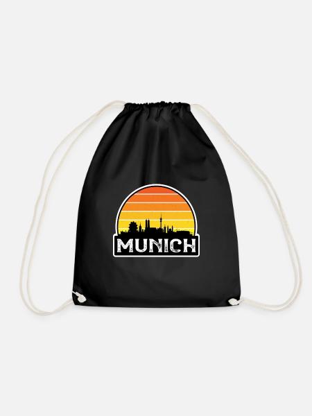 München Deutschland Flagge Skyline Reisesouvenir - Turnbeutel - Schwarz