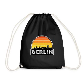 Berlin Deutschland Flagge Skyline Reise Souvenir - Turnbeutel - Schwarz - Vorne