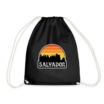 Salvador Brésil Flag Skyline Souvenir de voyage - Sac de sport léger - noir - Devant