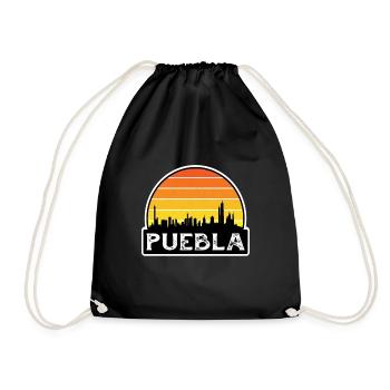 Puebla Mexico Flag Skyline Souvenir de voyage - Sac de sport léger - noir - Devant