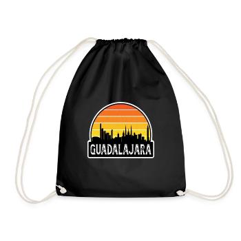 Guadalajara Mexiko Flagge Skyline Reisesouvenir - Turnbeutel - Schwarz - Vorne