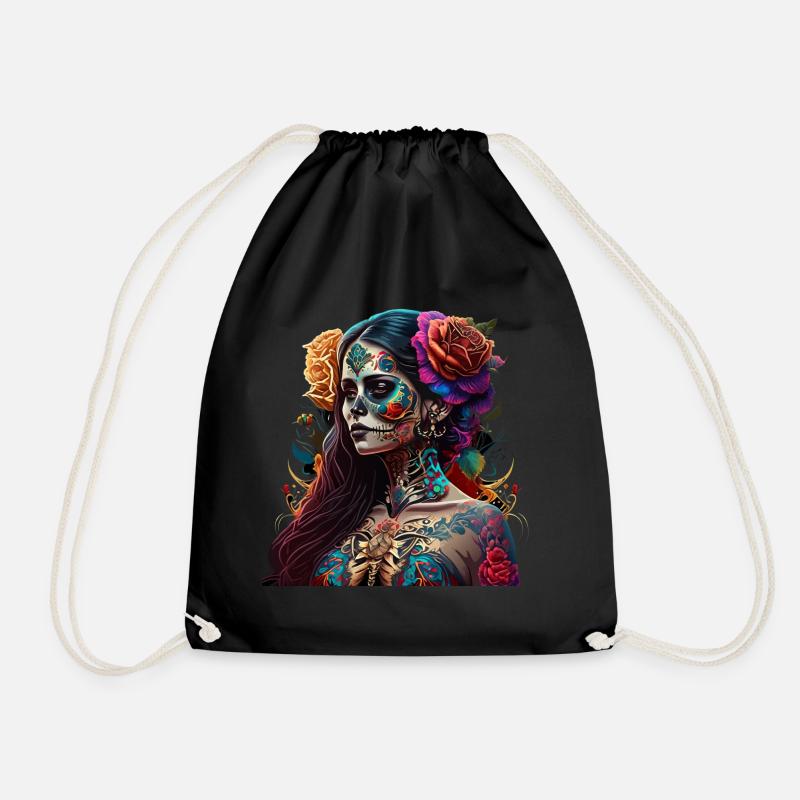Dia de Muertos - Drawstring Bag - black