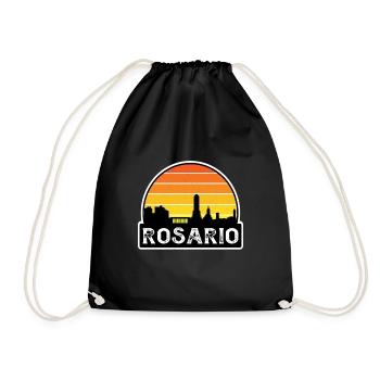 Rosario Argentinien-Flagge Skyline Reise-Souvenir - Turnbeutel - Schwarz - Vorne