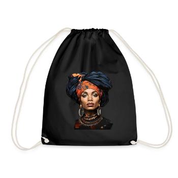 Fière femme noire - Sac de sport léger - noir - Devant