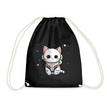 Chatstronaute mignon #3 - Sac de sport léger - noir - Devant