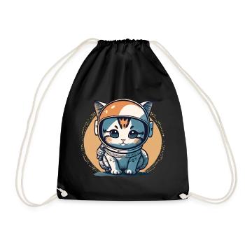 Chatstronaute mignon #10 - Sac de sport léger - noir - Devant