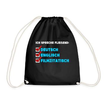 Film Schauen Movies Streaming Theater Statement - Turnbeutel - Schwarz - Vorne