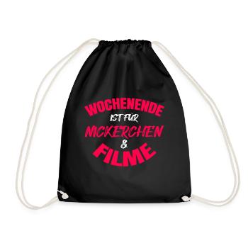 Movie Night Theater Movies Statement Dvd Abend - Turnbeutel - Schwarz - Vorne